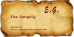 Eke Gergely névjegykártya