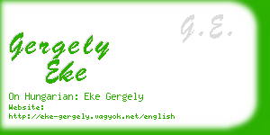 gergely eke business card